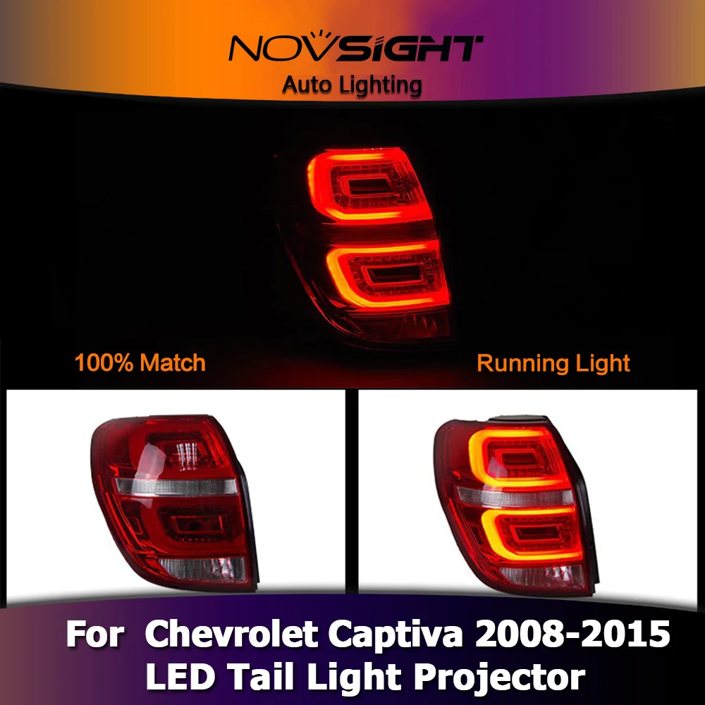 NOVSIGHT 2 шт. светодиодный DRL тормозной задний фонарь задний Светильник проектор подходит для Chevrolet Captiva 2008