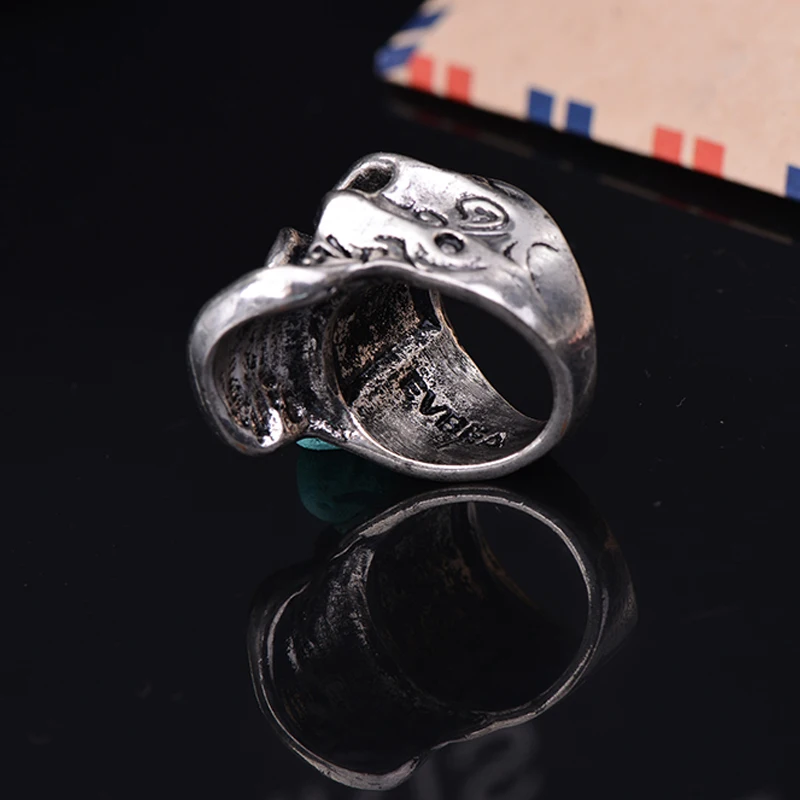 EVBEA титановое Прямая поставка большое панк байкерское кольцо с черепом для