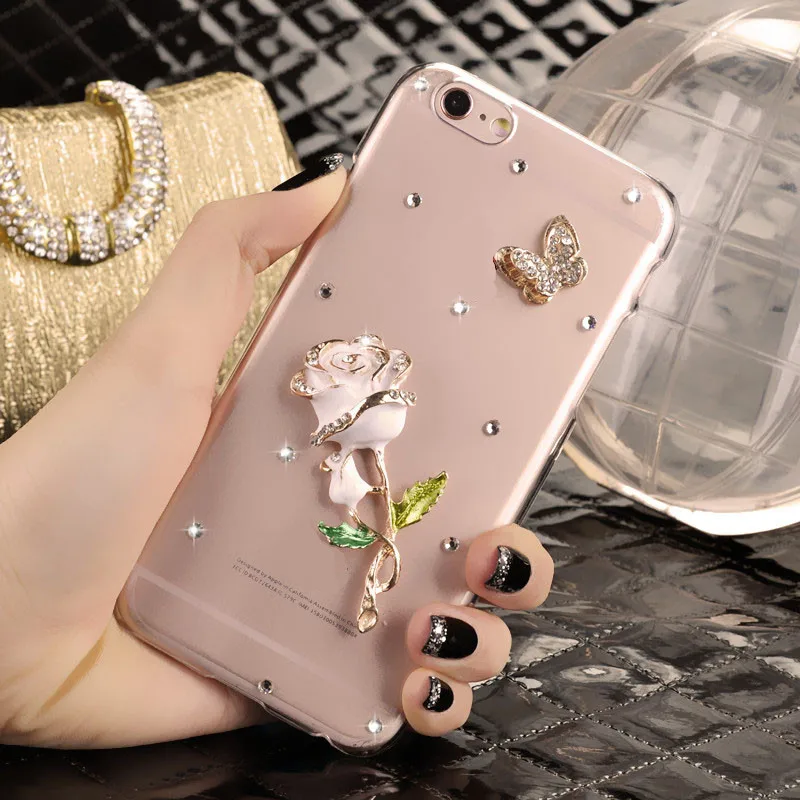 Блестящий чехол с 3D алмазным блестящим кристаллом и стразами для Apple iPhone XR XS Max X 4 4S