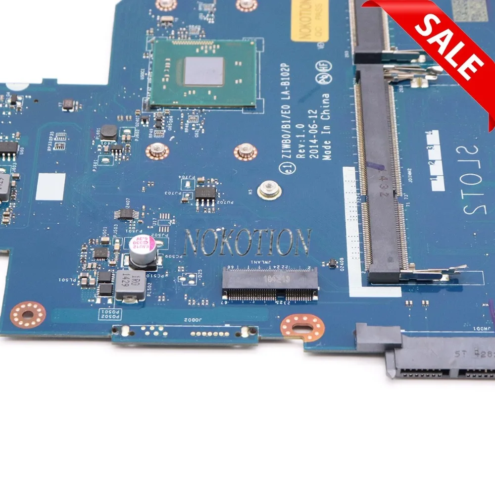 NOKOTION Новый ZIWB0 B1 E0 LA-B102P основная плата для lenovo Ideapad B50-30 материнская ноутбука DDR3 N3530