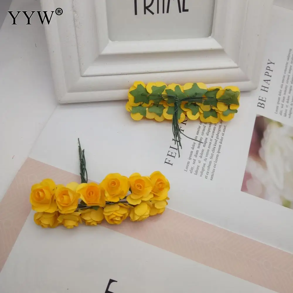 144 шт. искусственные цветы милые бумажные розы для свадебного украшения сделай