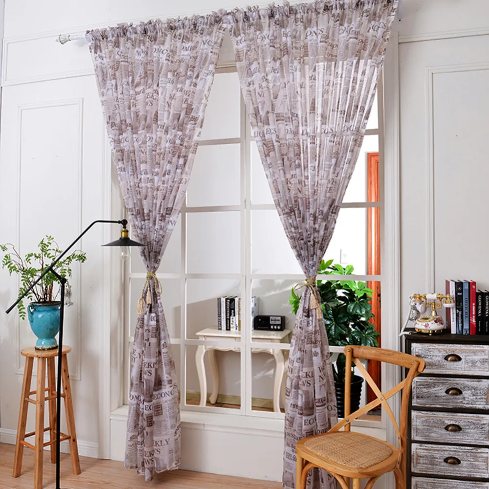 High Quality 1Pcs European Style 100*270 CM Window Curtains Sheer Voile Tulle for Bedroom Living Room Balcony Kitchen Curtain | Дом и сад