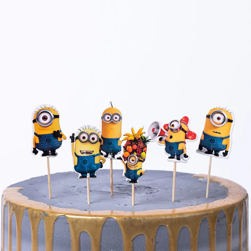 Cupcake-26 24 шт., топперы для кексов, единорог, динозавр, пони, с днем рождения, топперы для кексов с палочками, топперы для кексов, вечерние украшения для детского душа - Цвет: Cupcake-26