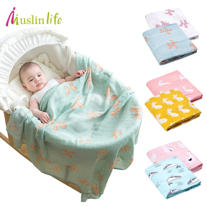 

Muslinlife Baby Blankets Newborn Baby Soft Blanket Cotton Bamboo Multifunction As Stroller Blanket Air-conditioned room Blanket