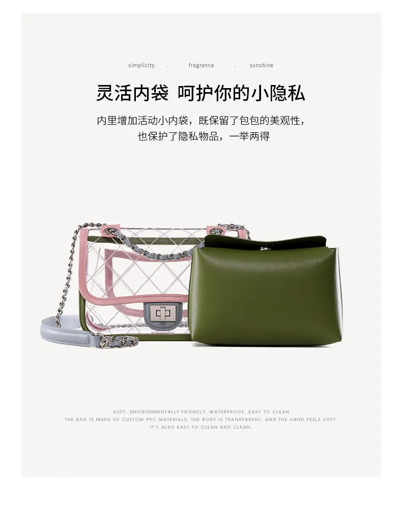 Luxury Ladies Hand Bags Summer Matte Clear Purse Small Tote Bags for Women Transparent Shoulder Cross Body Bolsa Feminina