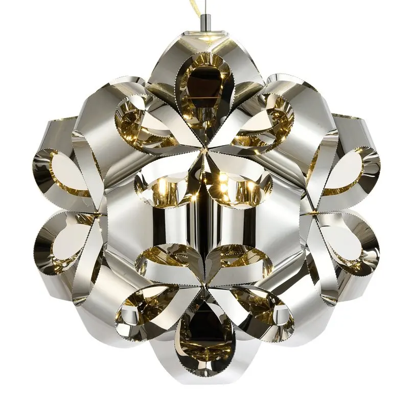

Luxury Stainless Steel Living Room Pendant Light Hollow Out Ball-flower Bar Counter Dining Room Pendant LampLighting Fixtures
