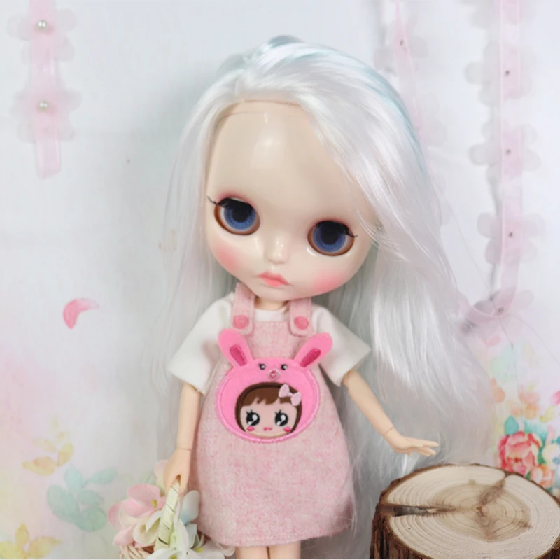 Ледяной обнаженный завод Blyth Кукла № BL6909/136 детские голубые микс белые волосы соединение тела белая кожа вырезает губы глянцевое лицо Neo BJD