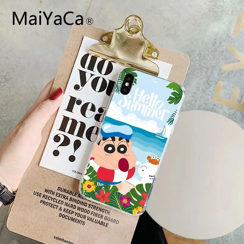 Maiyaca мультяшный Crayon Shin chan прозрачный мягкий чехол для телефона iPhone 8 7 6 6S Plus X XS MAX 5 5S