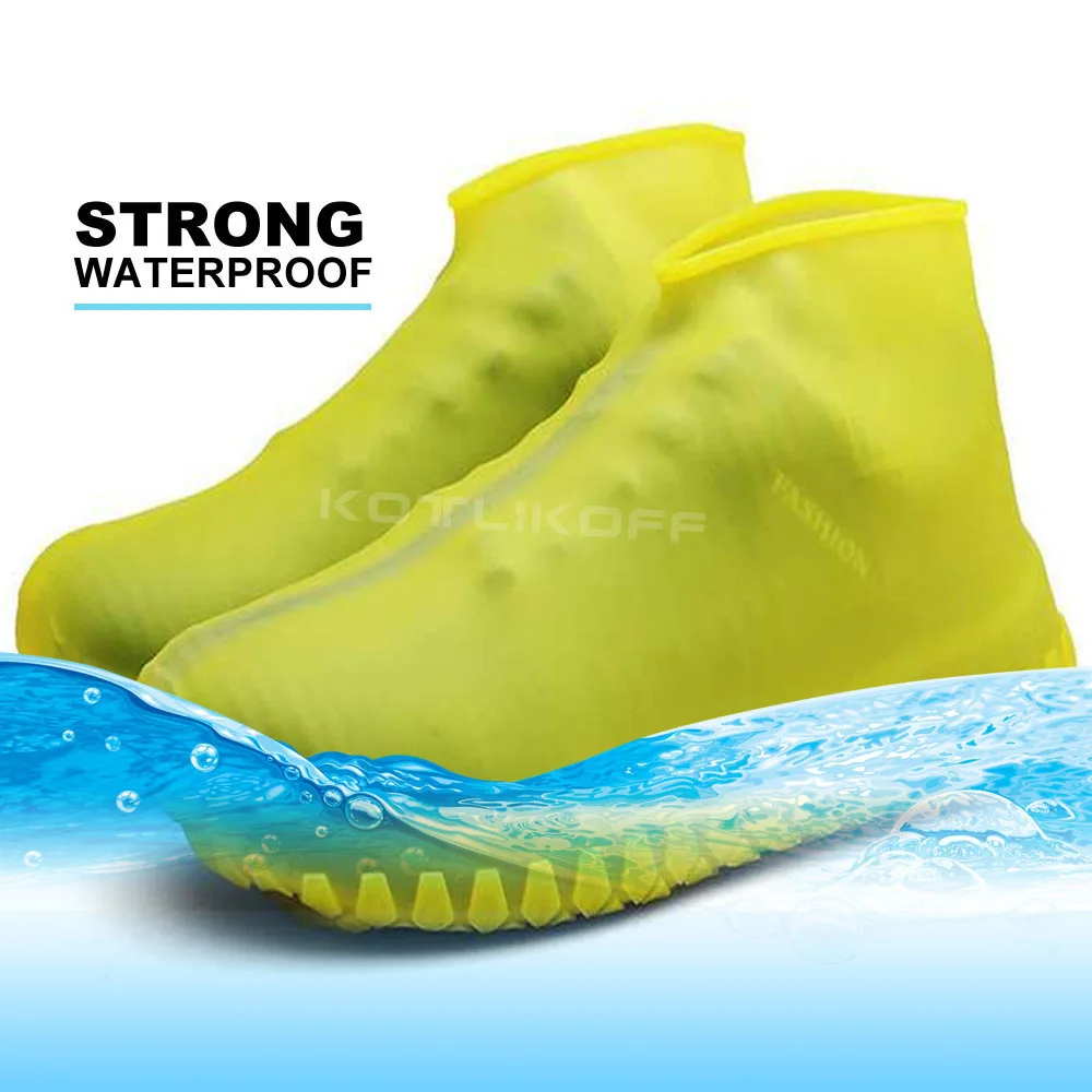 Silicone Overshoes Reusable Waterproof Rainproof Shoes Covers Rain Boots Non-slip Washable Unisex Wear-Resistant Shoe Covers