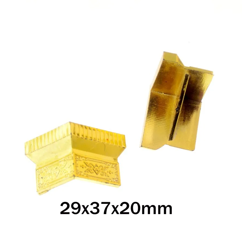 

4 шт., подарочная коробка для ювелирных изделий золотого тона, деревянный чехол, декоративная акриловая защита для ног, угловая защита