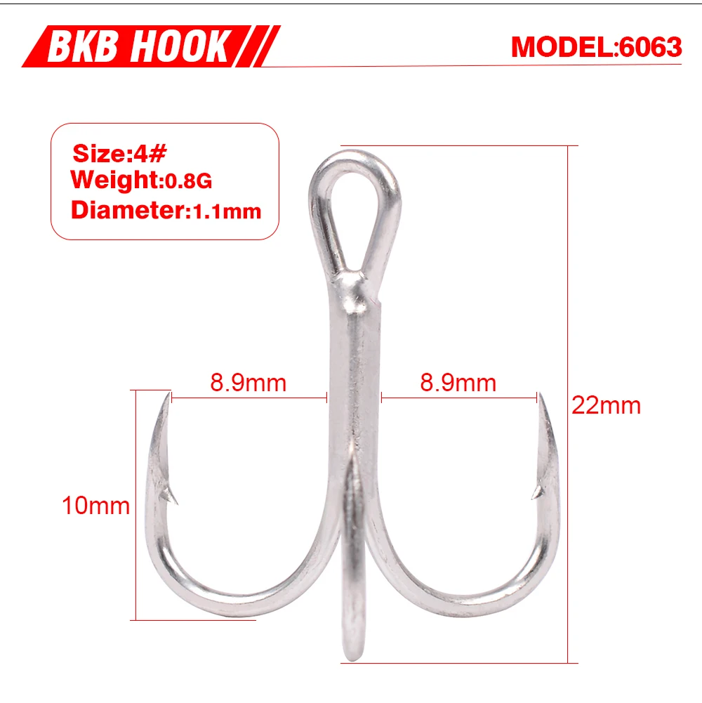 20 шт./кор. bkbhook 3X-CP рыболовный крючок ВЧ бронзовых морских рыболовных крючков 2/4/6/8/10# с высоким содержанием углерода Сталь тройные Крючки рыболовные снасти