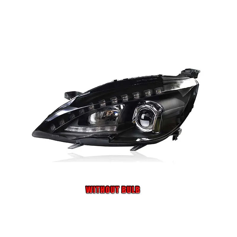 Without bulb 2 шт. светодиодный головной светильник s для peugeot 408 308S 14-18 Автомобильный светодиодный светильник s двойной ксеноновый Объектив Автомобильные аксессуары дневные ходовые огни противотуманный светильник - Цвет: Without bulb