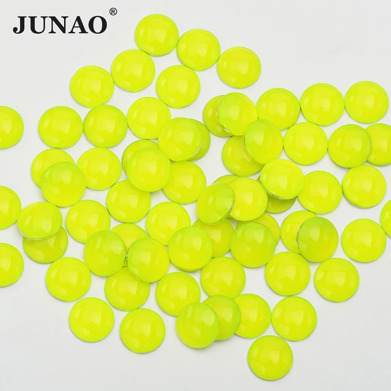 JUNAO, 4 мм, 12 мм, неоновые, зеленые, цветные, с плоской задней стороной, стразы, аппликация, Круглый, для ногтей, кристалл, камень, не исправление, Стразы для украшения