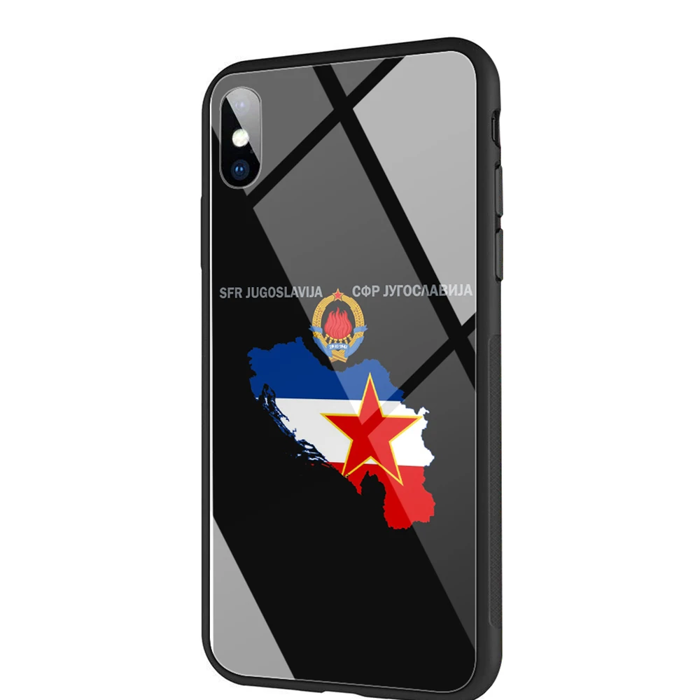 TG2 YIMAOC флаг сербии закаленное Стекло чехол для iPhone 11 Pro XS MAX XR X 8, 7, 6, 6S Plus - Цвет: TG2