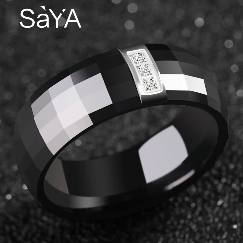 8 мм ширина черные керамические кольца для мужчин обручальные мужские t образные