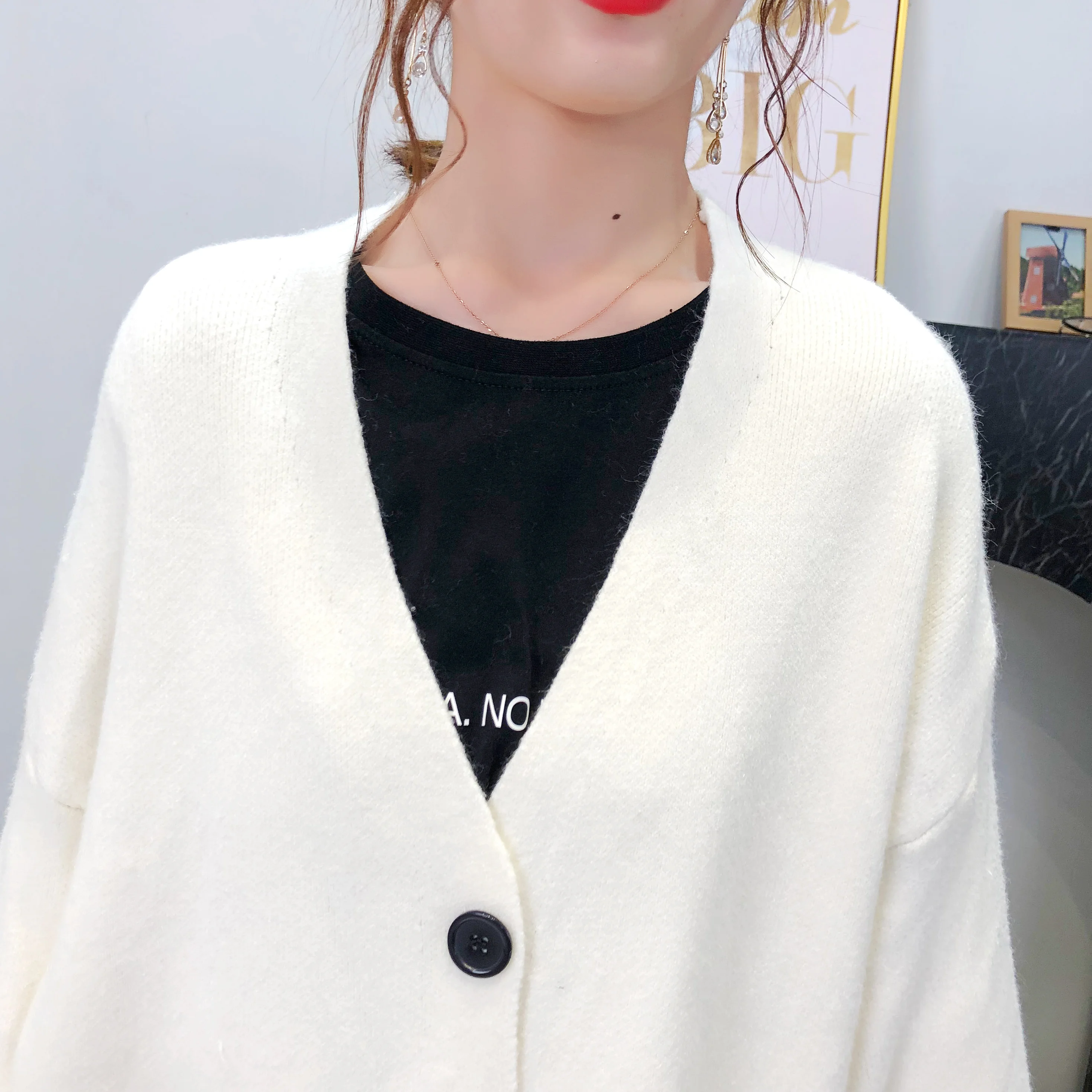 RUGOD Korean Style Women Cardigan Solid Single Breasted Pockrts Womens Cardigan Long Sleeve Sweet Gril Knitted Sweater
