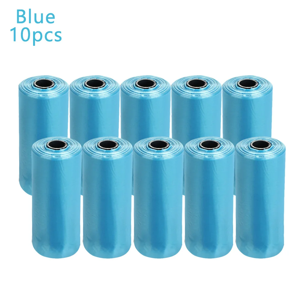 blue 10Rolls 5/10 рулонов/упаковка отходов забрать держатель мусора открытый Чистый инструмент Экологичные кокосовые чистые животные мусора разлагаемые пакеты для уборки за собакой - Цвет: blue 10Rolls