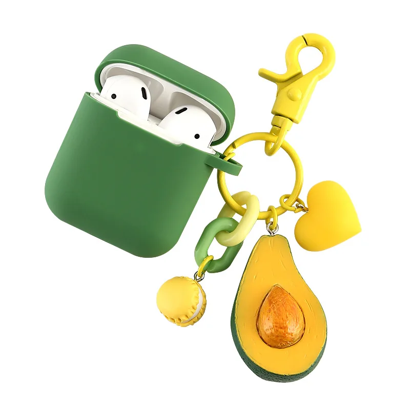 Авокадо дуриан папайя прозрачный твердый силиконовый чехол Роскошный брелок