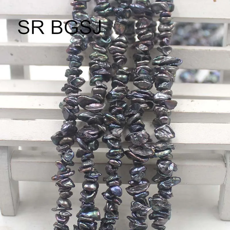 Бесплатная доставка 8-10 мм черный произвольной формы барокко Возрожденный Кеши