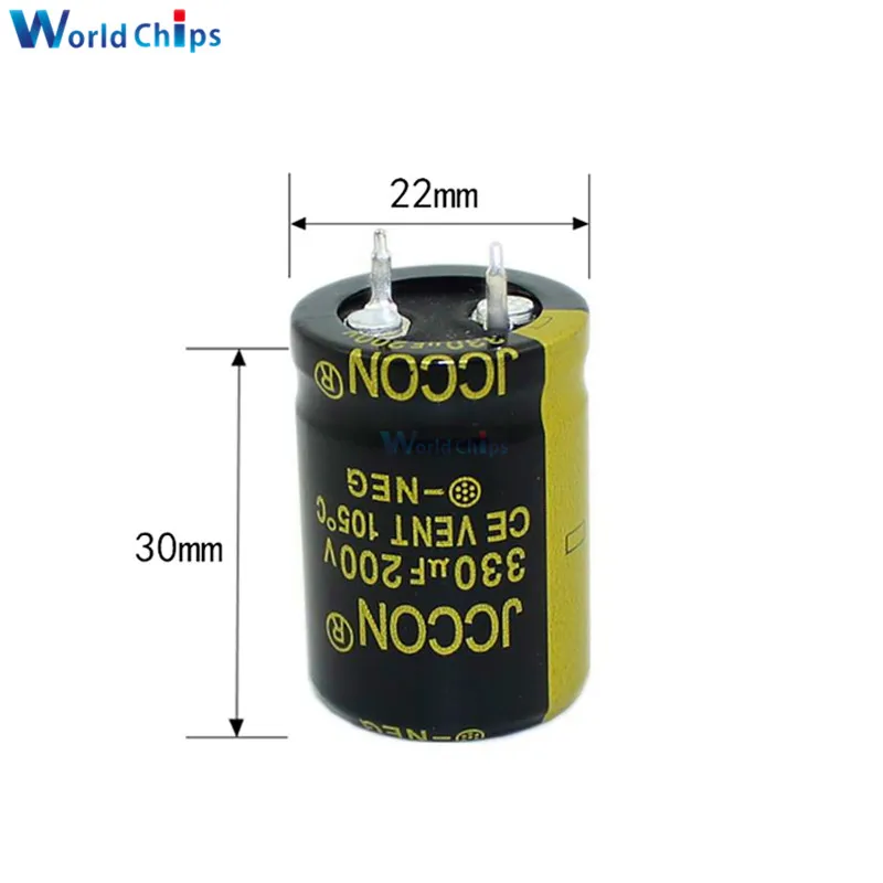 Diymore алюминиевый электролитический конденсатор 200V 330 мкФ 22X30mm Высокочастотный
