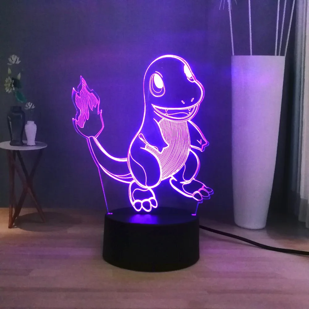 3D светодиодный ночник с покемоном, Милый Пикачу, сказочные эльфы, USB переключатель, разноцветный прикроватный светильник, декоративный детский праздничный подарок, Прямая поставка