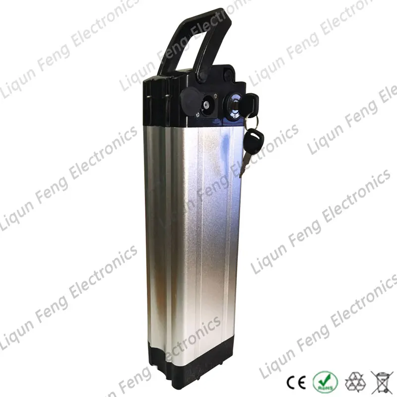 Литий ионный аккумулятор для электронного велосипеда 24 В 10 А/ч серебристый 350 Вт