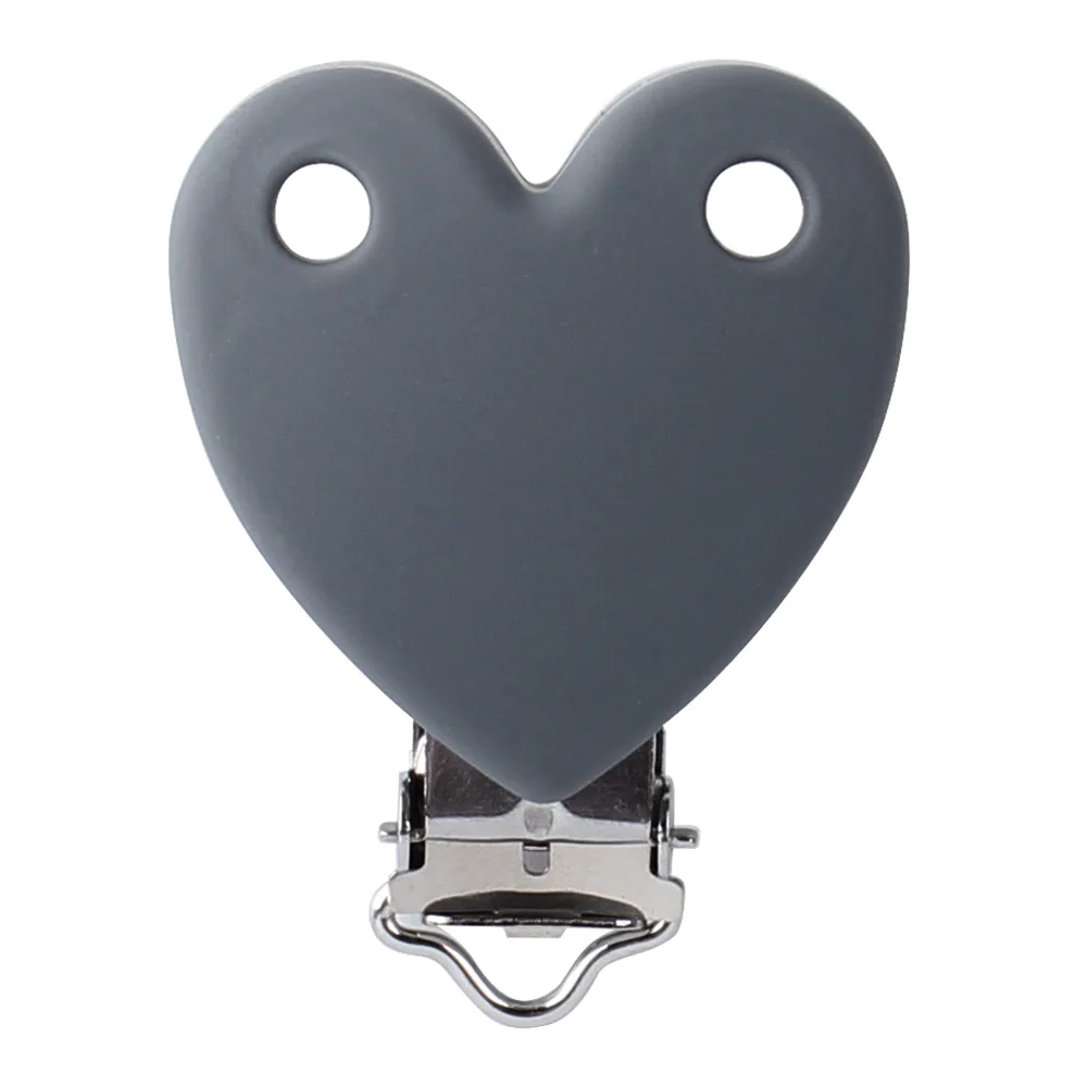 Dim Gray Heart Keep& grow, 1 шт., Детская соска, клипса, звезда, силиконовые держатели для сосок, безопасное отверстие, принадлежности для кормления новорожденных, пустышки, игрушки для прорезывания зубов - Цвет: Dim Gray Heart