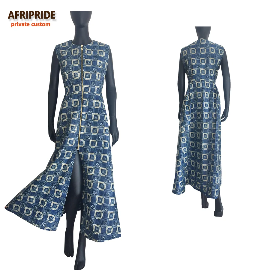 Длинное платье для женщин AFRIPRIDE повседневное свободное из чистого хлопка с О