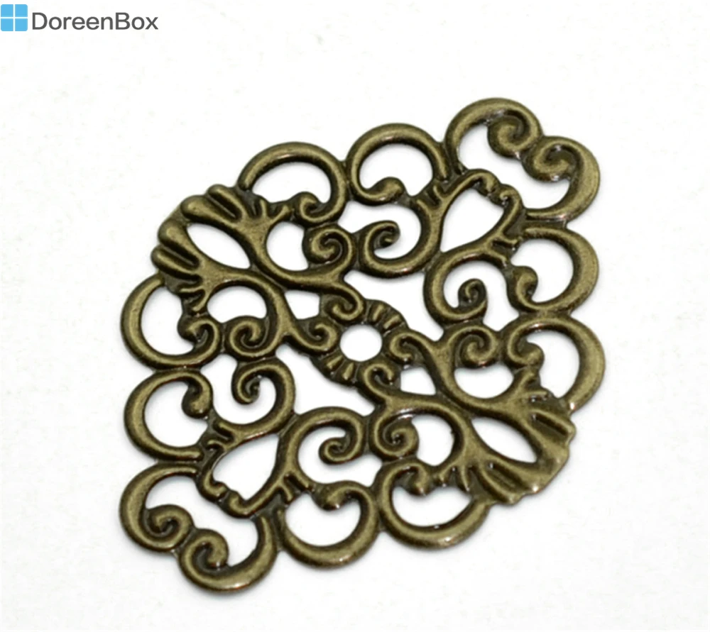 Фото Doreen Box прекрасные 50 бронзовые цветные оболочки соединители 37x30 мм (B14855) | Украшения