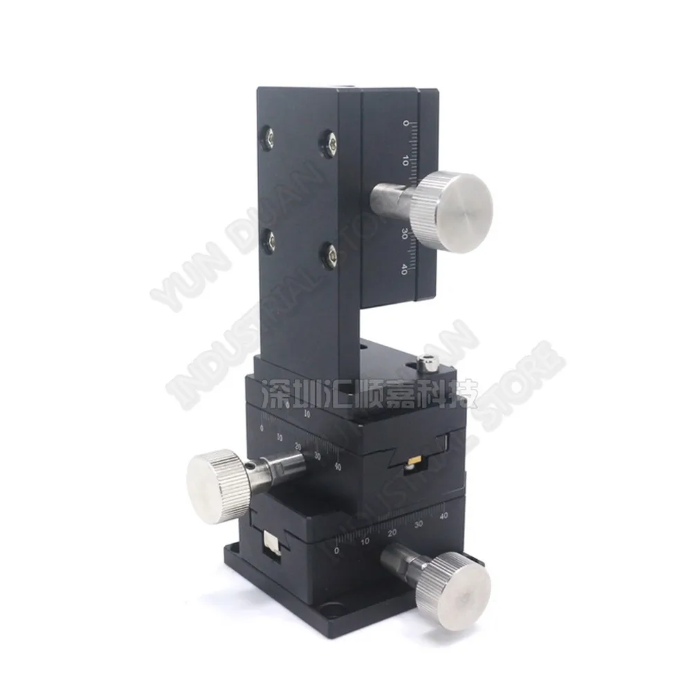 

15mm travel XYZ 3 Axis 40*60mm Precision Manual Trimming Platform 49N Guide Fine Tuning Sliding Table for Position Lab Optical