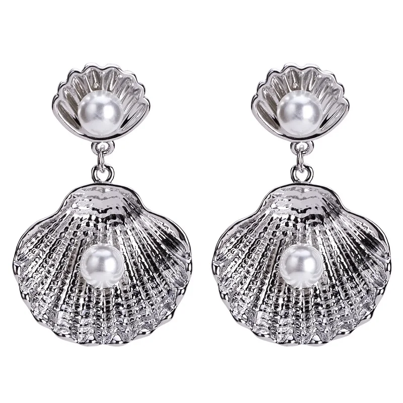 Женские серьги подвески в форме ракушки Find Me винтажные с имитацией жемчуга