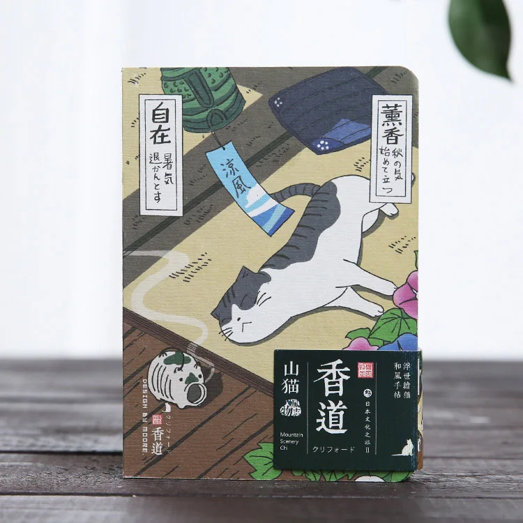 Incense Милый креативный японский блокнот с кошкой, ежедневник, дневник, дневник, Жесткая обложка, годовой ежемесячный блокнот, ежедневный блокнот - Цвет: Incense