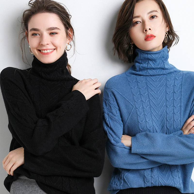 2019 Autumn Winter Sweater Women Cable Knit Twist Loose Pullover Drop Shoulder Long Sleeve Jacket Knitwear Korea Style | Женская одежда