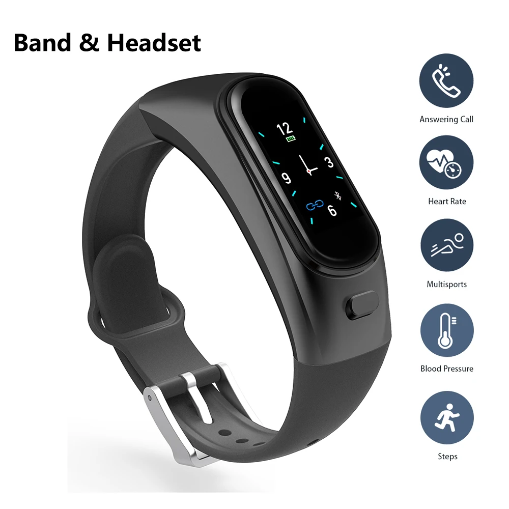Смарт браслет и bluetooth гарнитура ответ на звонок сердечный ритм кровяное давление