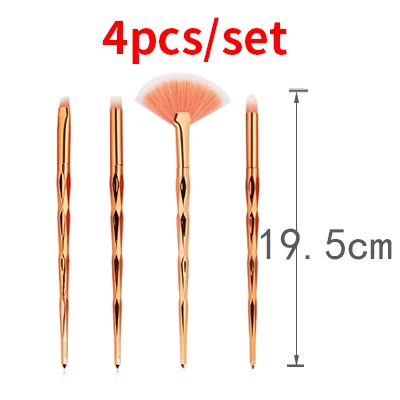 4PCS Style 8 Профессиональный набор кистей для макияжа Maquiagem основа для макияжа Тени для век подводка для глаз ресницы кисти для бровей для макияжа портативный набор кистей для макияжа глаз - Handle Color: 4PCS Style 8