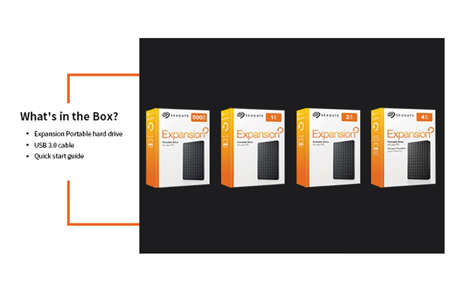 Внешний жесткий диск Seagate Expansion 500GB HDD USB3.0 2," 500G 1T 2T 4T Портативный внешний жесткий диск для настольного ноутбука