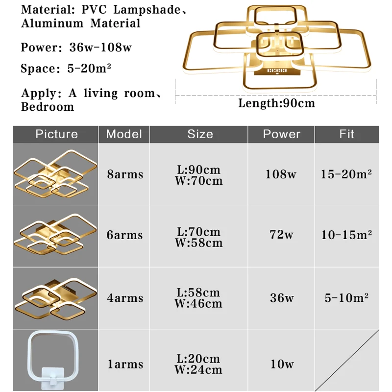 Luces de techo LED modernas para sala de estar, dormitorio, comedor, Blanco, Negro, café, Popular, lámparas de techo LED, CA de 110V, 220V, superventas