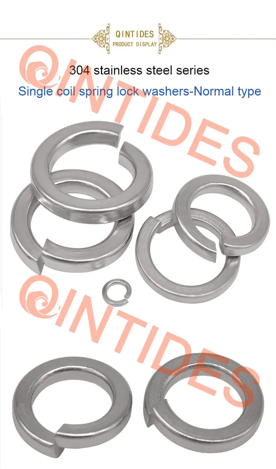 Qinstindes M1.6-M14 одинарные Пружинные стопорные шайбы нормального типа 304 пружинные шайбы из нержавеющей стали Открытые эластичные прокладки M3 M6