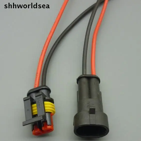 

Shhworldsea 10Pair 1.5mm 2 Pin Car Waterproof Electrical Connector Plug with Wire Marine auto Sealed Wire Auto wire Plug