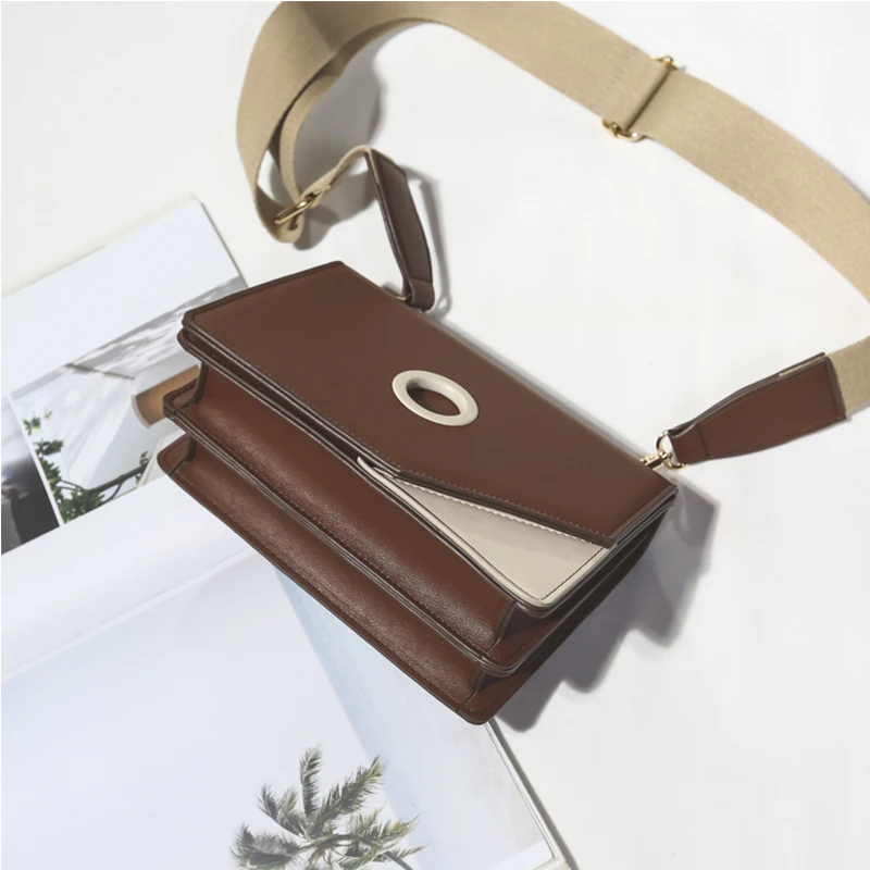 2018 Ins мода широкий плечевой ремень сумка для Для женщин искусственная кожа Crossbody