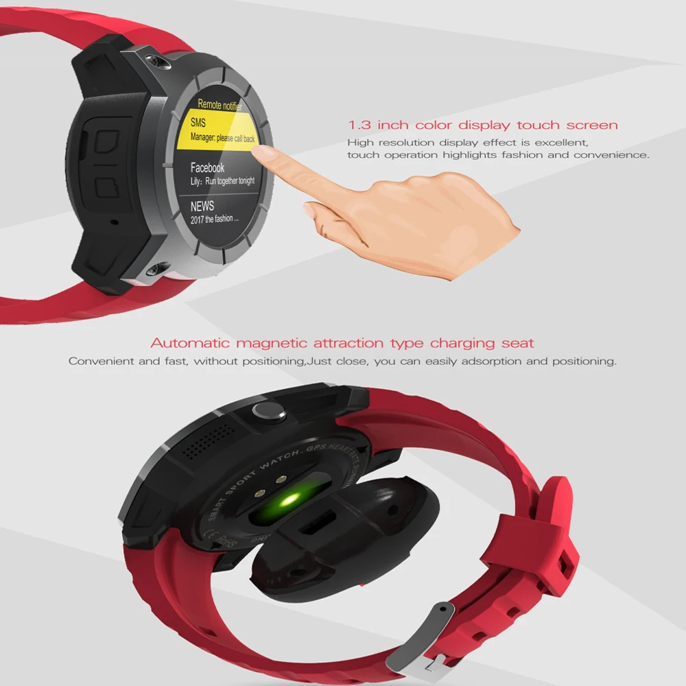 Gps sim карты GSM спортивные часы S958 MTK2503 монитор сердечного ритма умные мульти