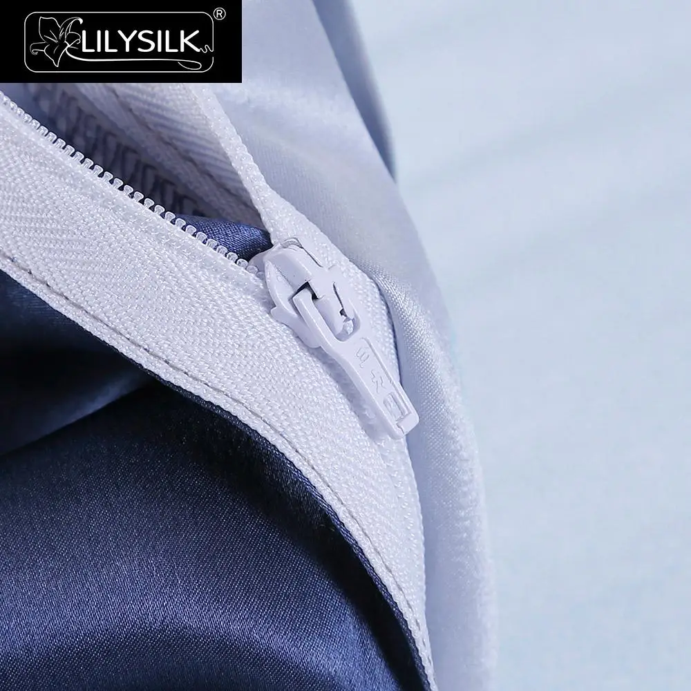 LilySilk 4 шт. Шелковый Комплект постельного белья роскошный Королевский контрастный