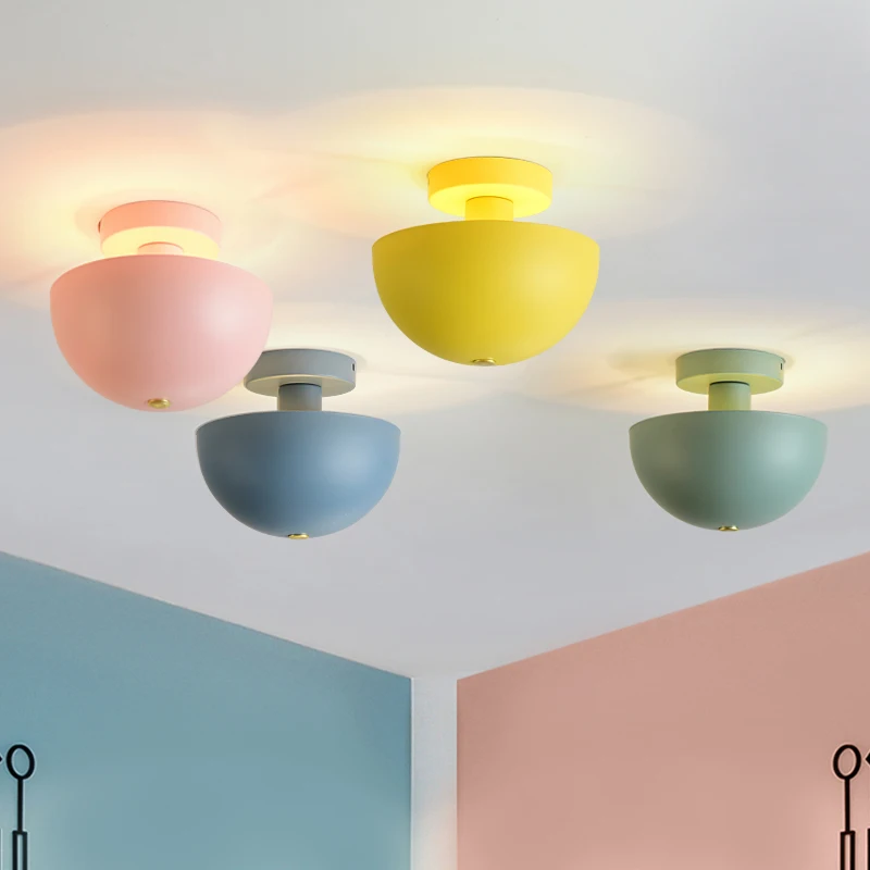 

Скандинавские потолочные светильники Macaron, современные светодиодные потолочные светильники для гостиной, спальни, Светильники для крыльца...