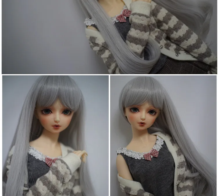 DIY парик для bjd 1/3 1/4 1/6 Кукла Высокая температура провод парик крышка 001