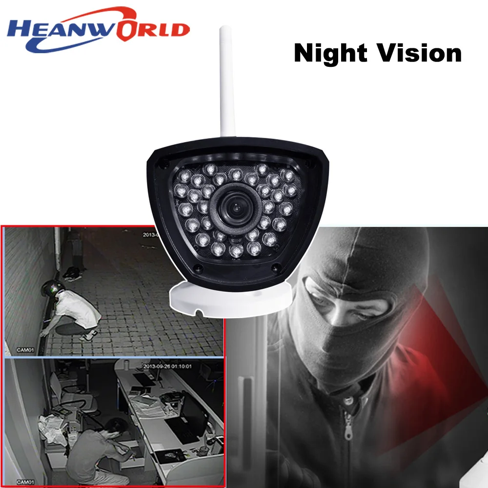 Беспроводная Проводная IP камера Heanworld P2P ONVIF 1080P веб HD для домашнего