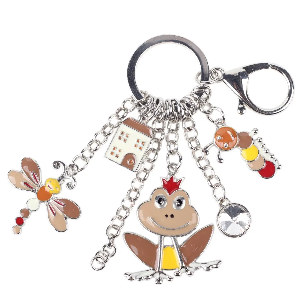 Bonsny 2016 эмалированный сплав лягушка бабочка гусеница драгнфли животное брелок