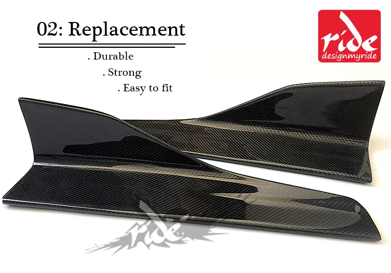 2 шт./пара автомобиль Универсальный УГЛЕРОДНЫЙ сторона юбки бампера для Maserati