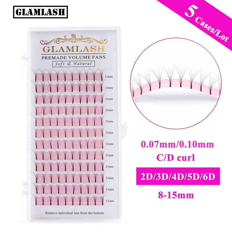 Ресницы GLAMLASH для наращивания 5 пар 2D3D4D5D6D|Накладные ресницы| |