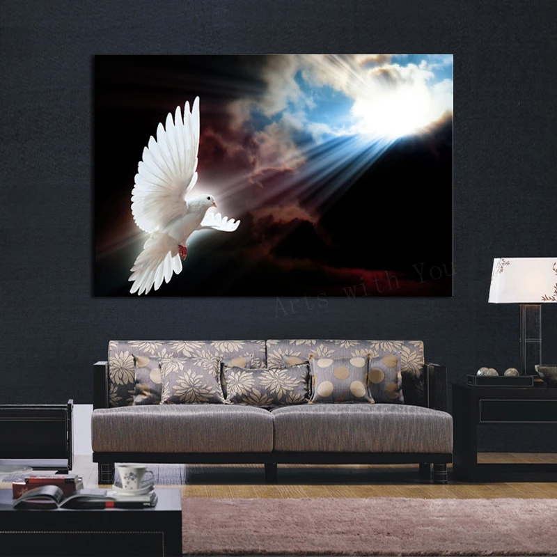 Лидер продаж 1 панель большой HD белый голубь декоративное солнце Художественная