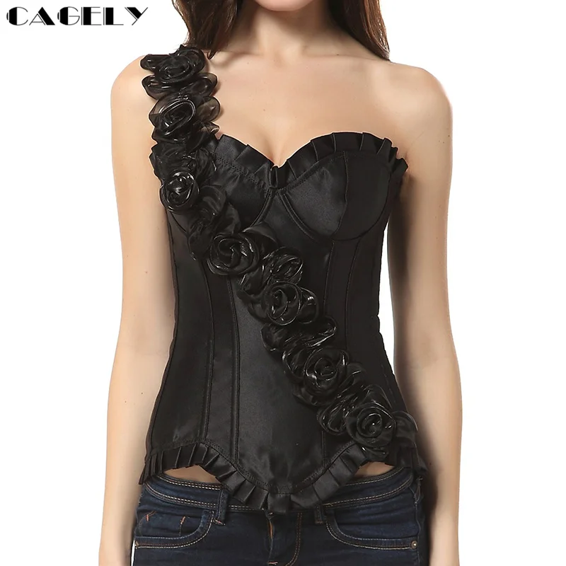 Готический корсет в стиле стимпанк с цветами топ свадебное Бюстье сексуальные